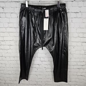 MADISON THE LABEL | Chicago pleather faux leather drop crotch slouch pants